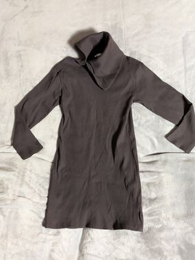 Zara Ribbed Turtleneck Dress Brown NWT Sz M